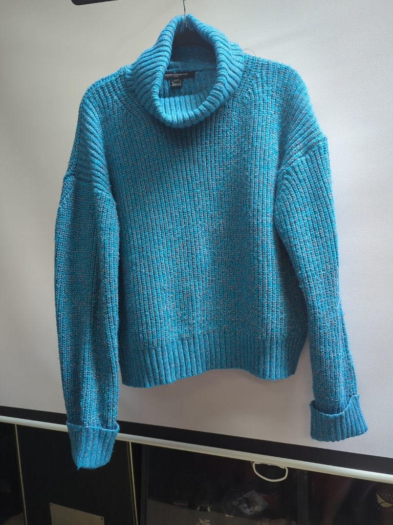 French Connection Jayla Blue Jewel Roll Neck Jumper Us 8 Uk 12 Eu Medium Nwot